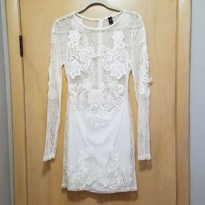 Windsor full lace mini white dress